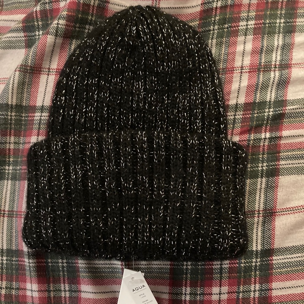 Aqua - Shimmering Black beanie